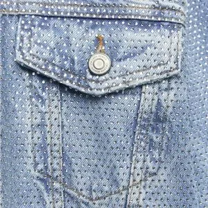 zara ラインストーンデニムジャケット ZARA ラインストーン デニムジャケット - メルカリ